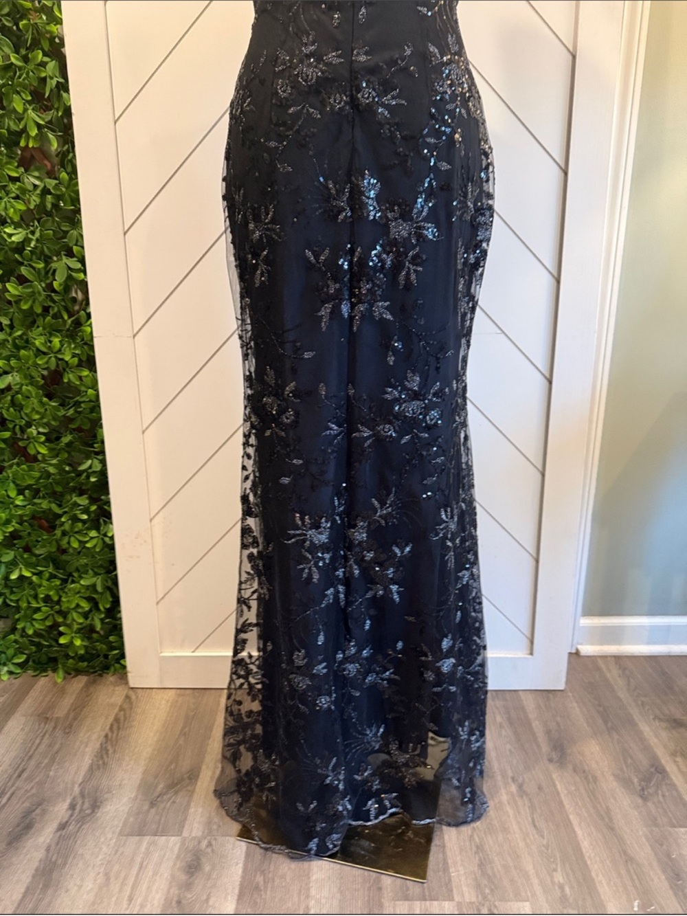 NWT-Confident Sensation Black Sequin Strapless Bustier Maxi Dress - Picture 13 of 15